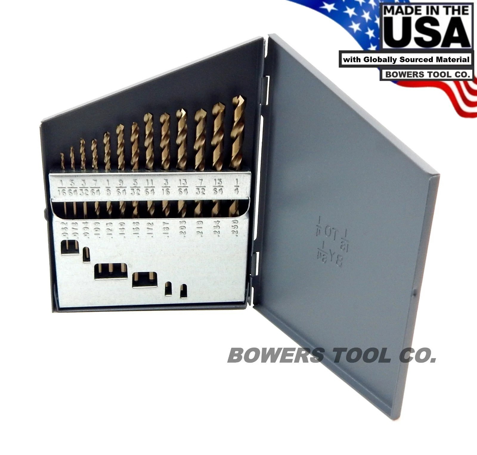 Norseman 13pc COBALT M42 Drill Bit Set Jobber Lengths 1/16-1/4 MADE IN USA D-13