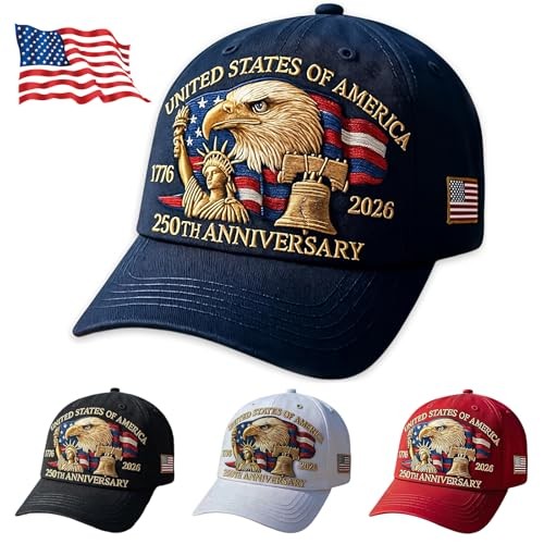 250th Anniversary USA Hat - Adjustable Retro Embroidered Baseball Cap