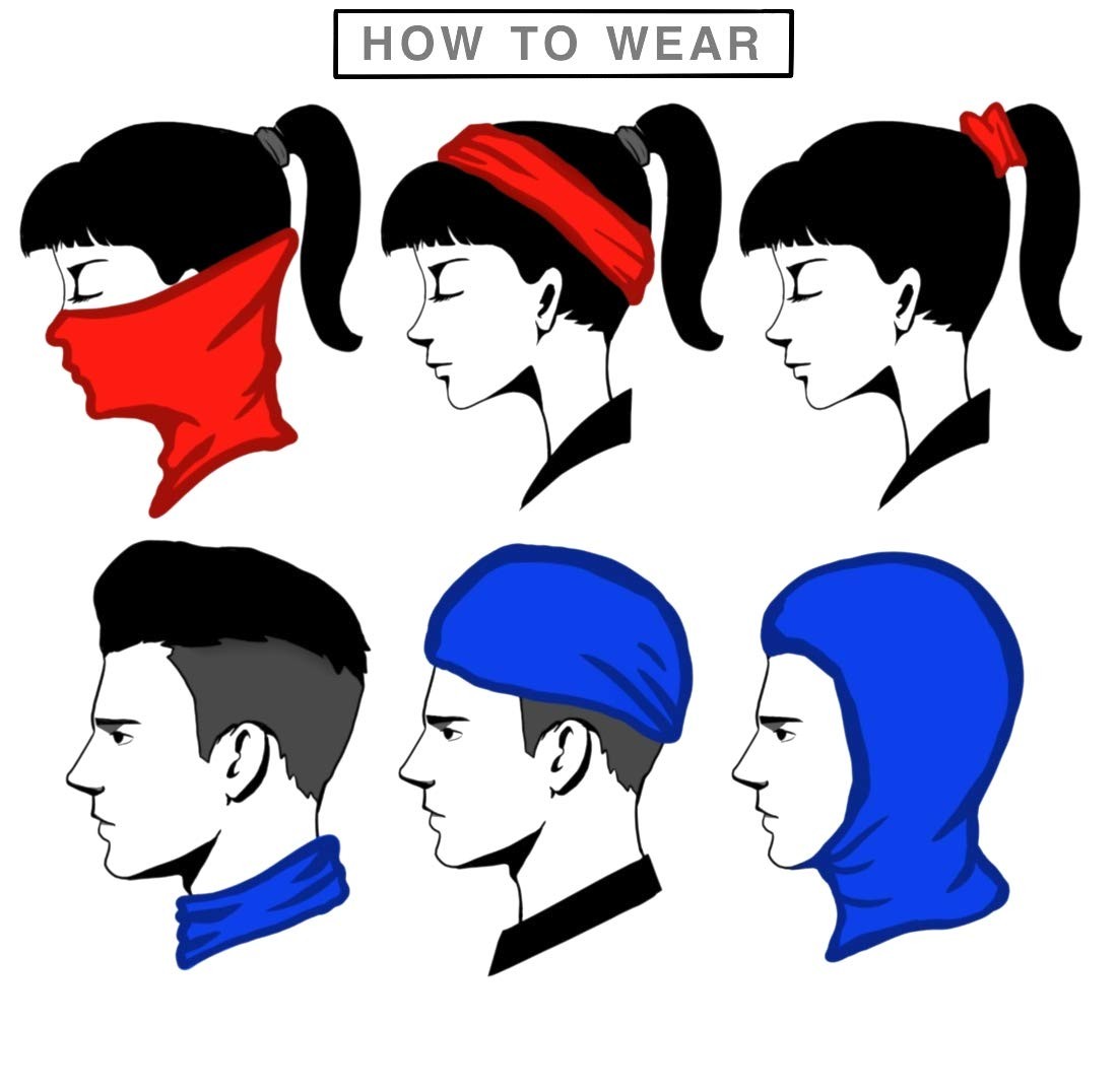 VCZUIUC Headwear Bandana Head Wrap Face Scarf Mask Neck One Size, 9pcs Blue