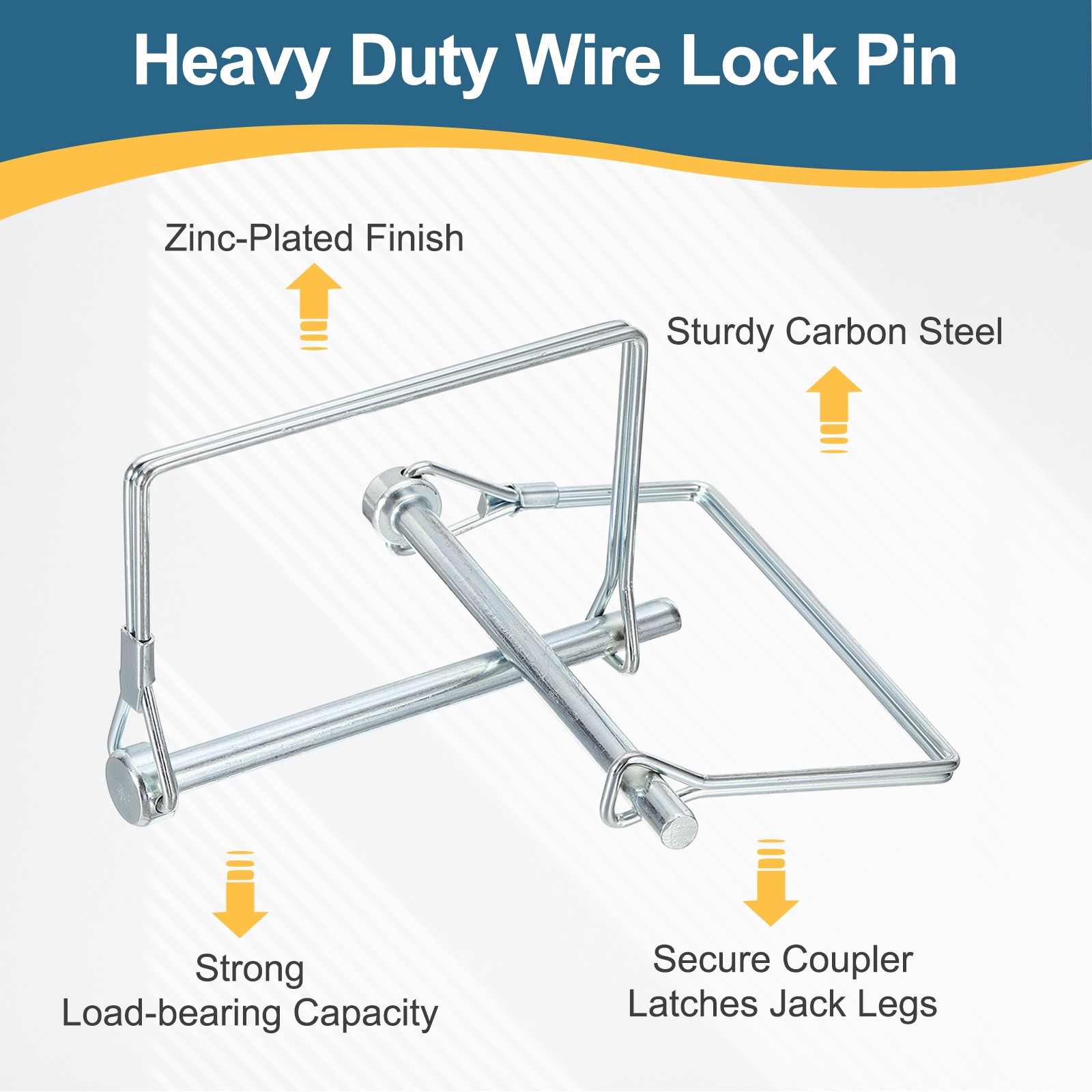 6Pcs Trailer Coupler Pin (1/4" x 3-9/16" D x L) - Coupler Locking Pin Square