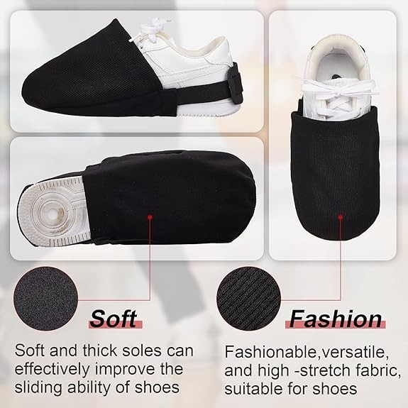 Bowling Shoe Slide, 4 Pack/ 2 Pair Adjustable Sole Large, Purple