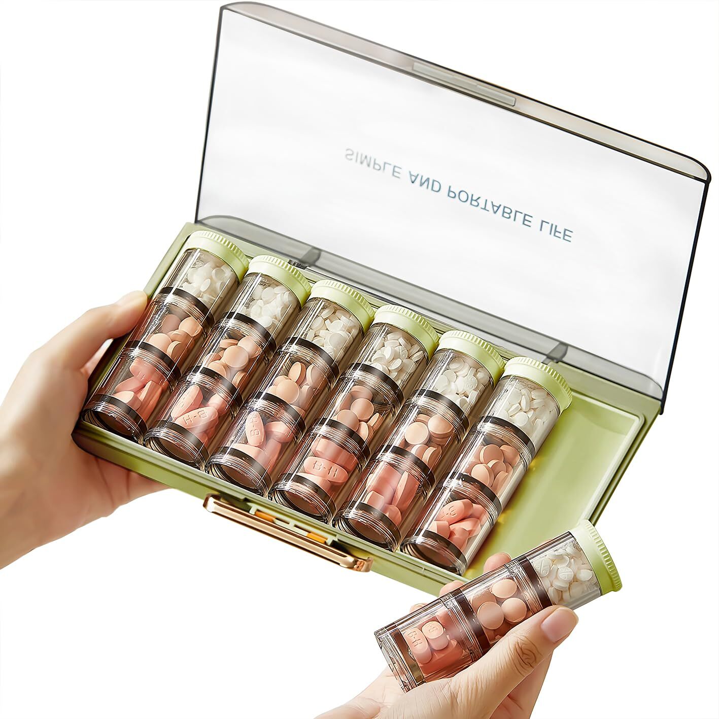 Upgraded Pill Organizer 3 Times A Daydaily Pill Box Container With 21 Compartmen