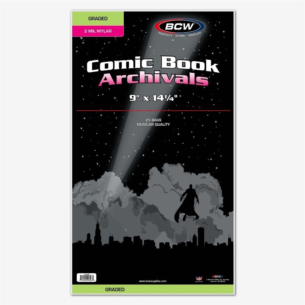 Pack of 25 BCW CGC Graded Comic Book Slab 2 Mil Clear Mylar Bags CBCS sleeves