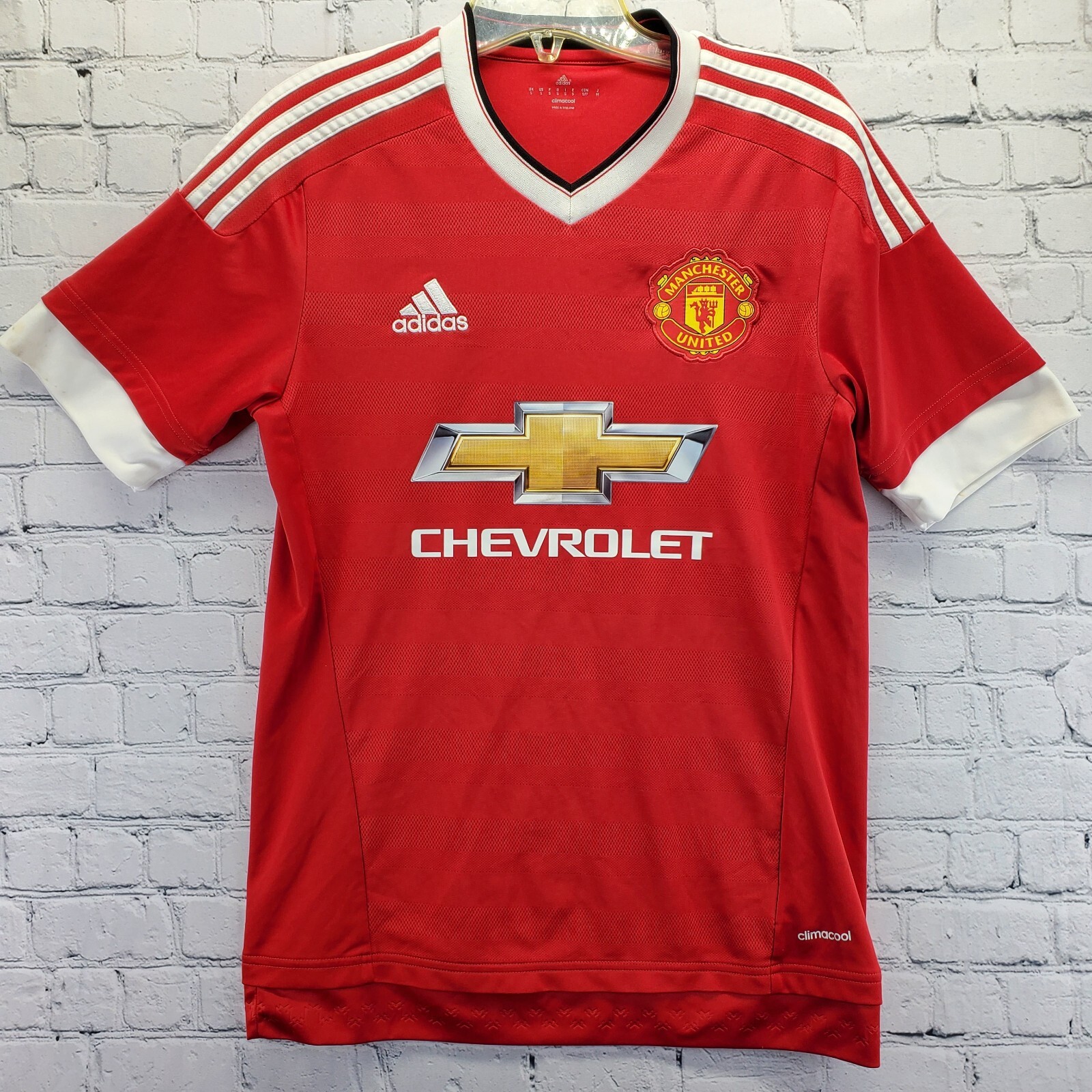 MANCHESTER UNITED Adidas Chevrolet SOCCER JERSEY Red Shirt Mens Small