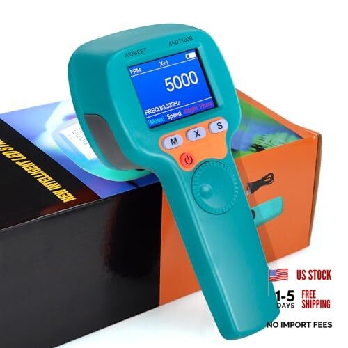 Digital LED Stroboscope High Illuminance 1500LUX Measuring 60~999,999 green