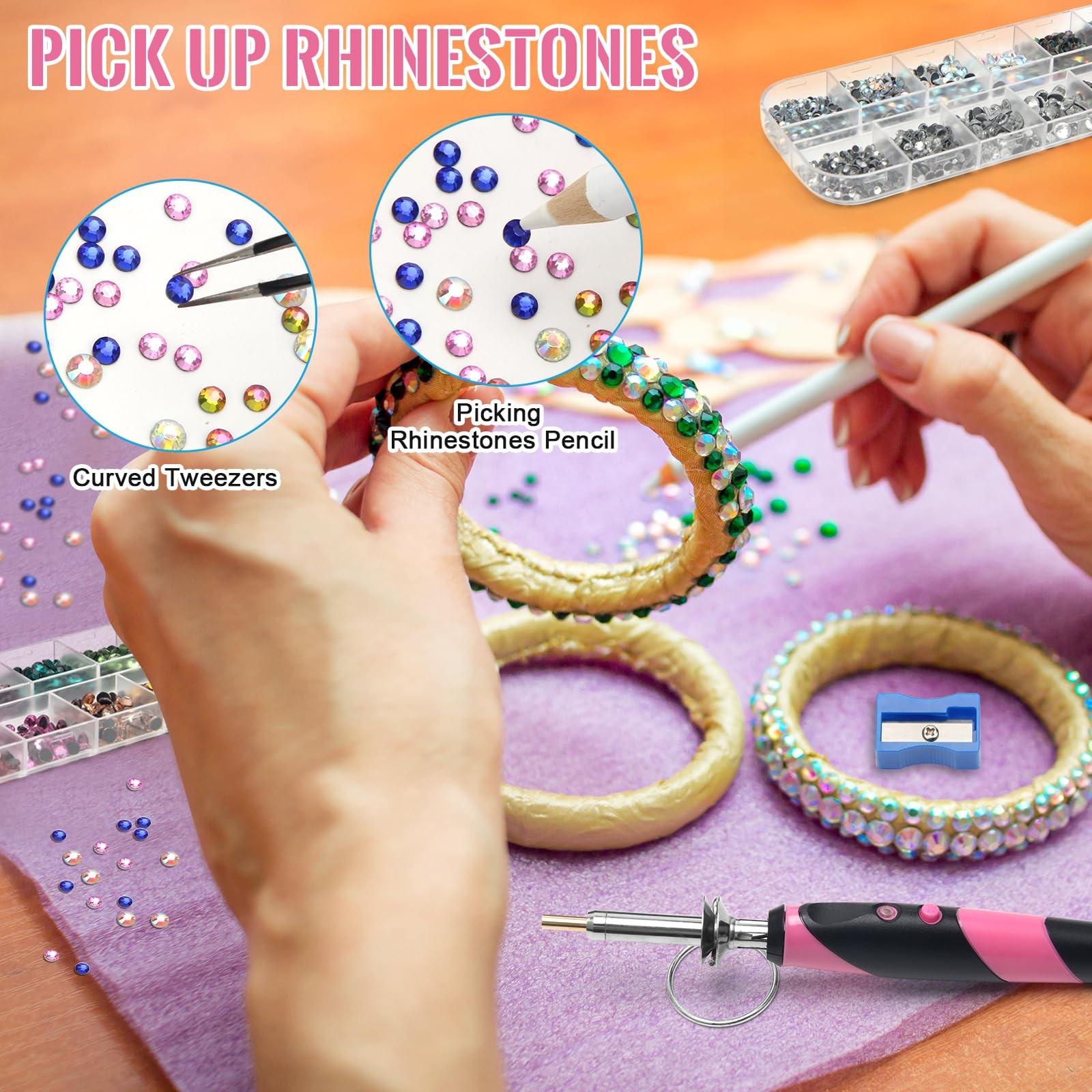 New-Upgrade Hotfix Rhinestone Applicator Tool, Rapid-Heating Hotfix Rhineston...