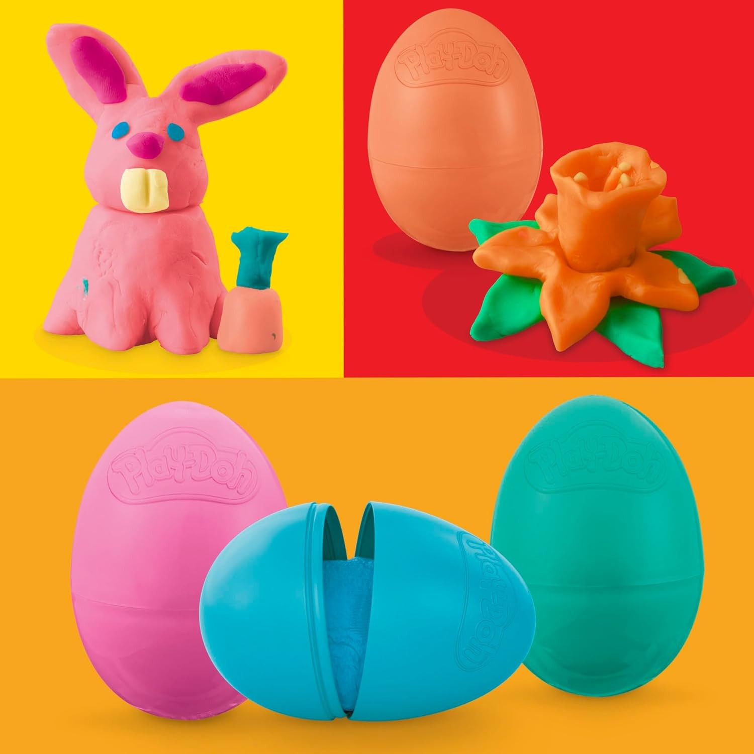 24-Pack Colorful Egg Hunt Dough Set with Dinosaurs & Dragons