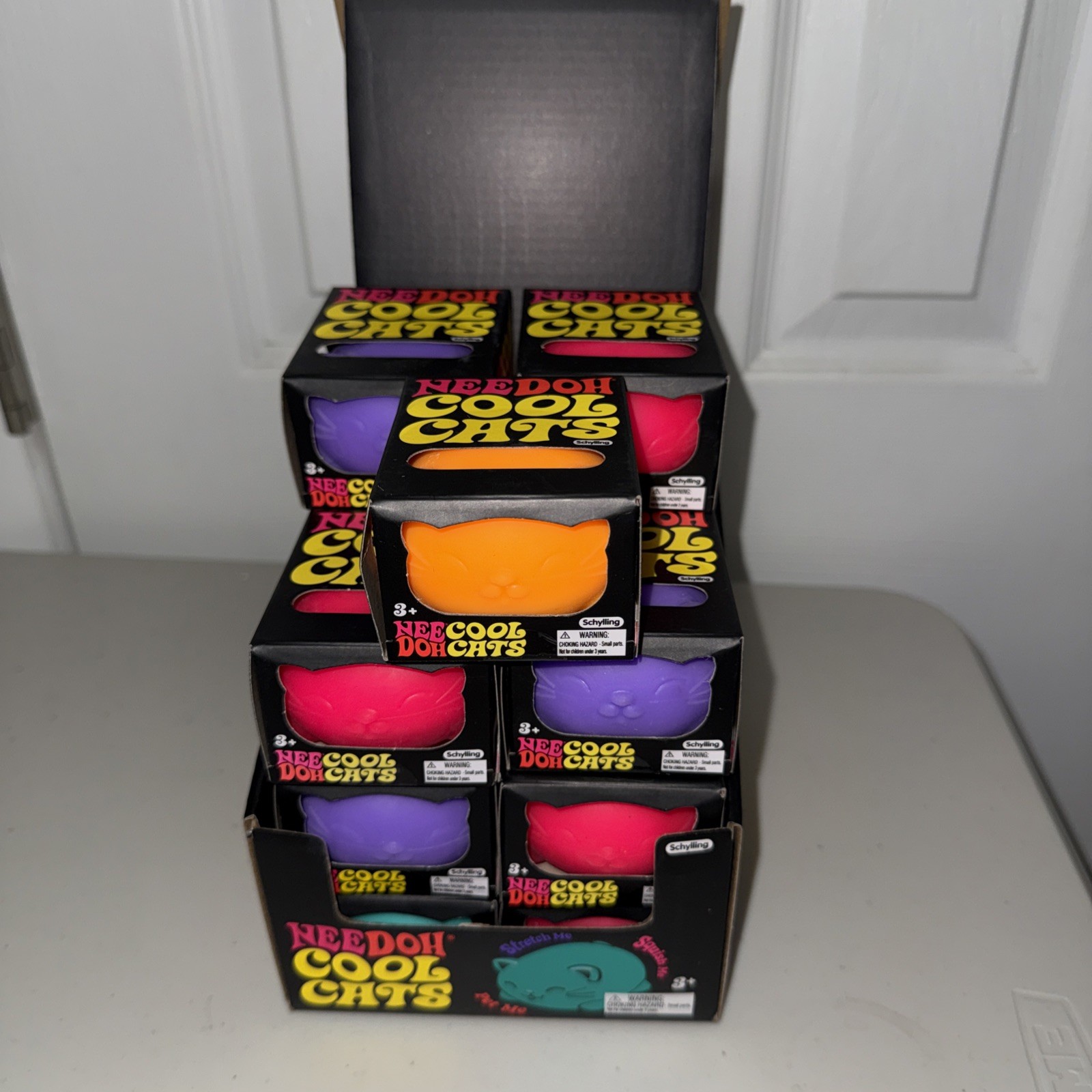 LOT Of 15 Nee Doh Schylling Cool Cats Squeeze Ball Multicolor BUNDLE