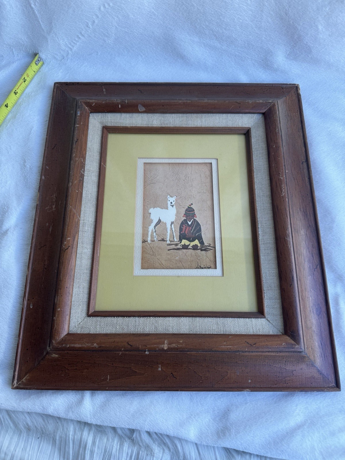 VTG Peruvian folk art FRAMED