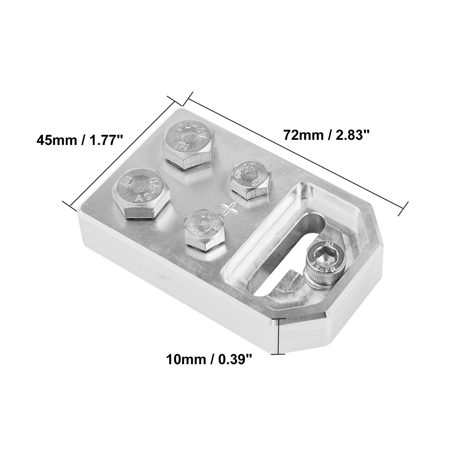 BEVINSEE Pair 4 Spot Flat Lug Style Battery Terminal BOLT USE ONLY (+/-)