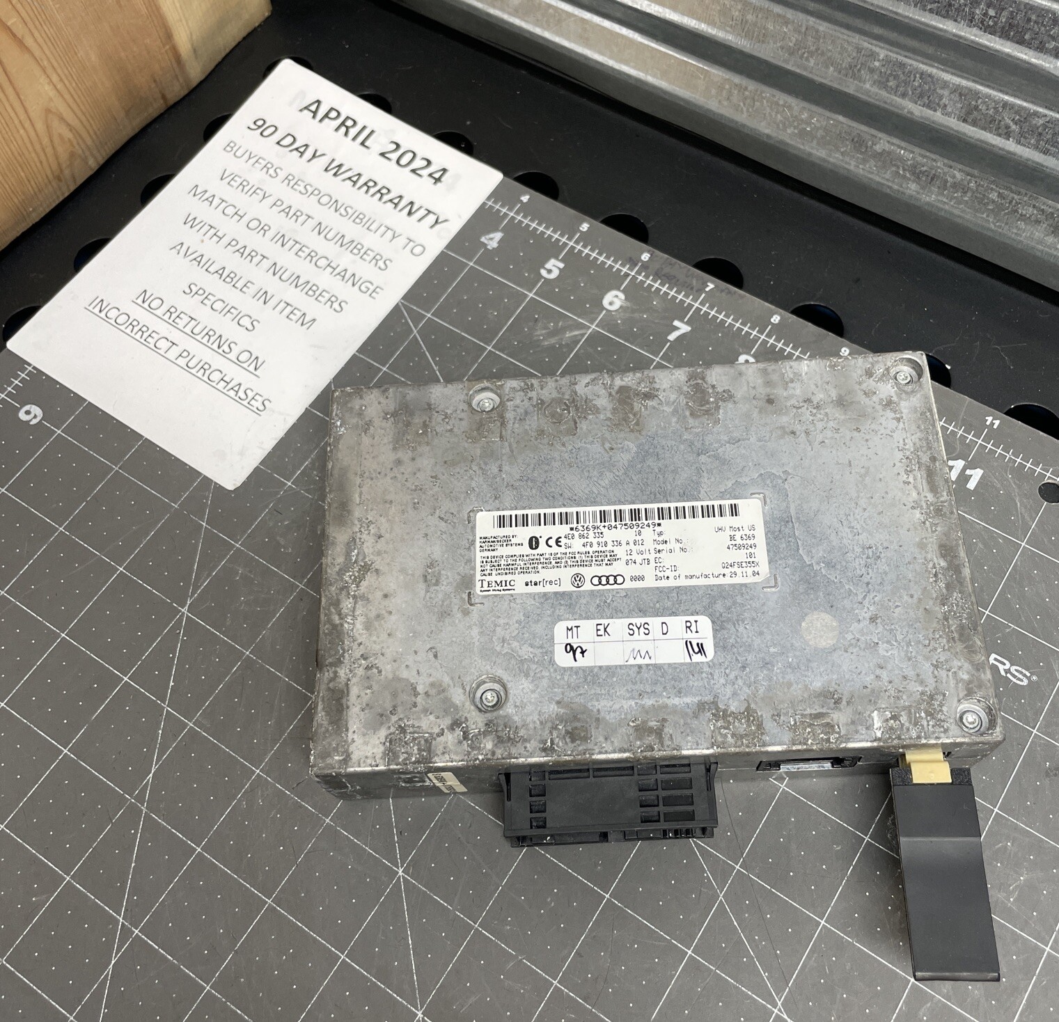 2005 2012 AUDI Q7 A6 A8 A5 S5 BLUETOOTH CONTROL MODULE 4F0910336A 4E0862335