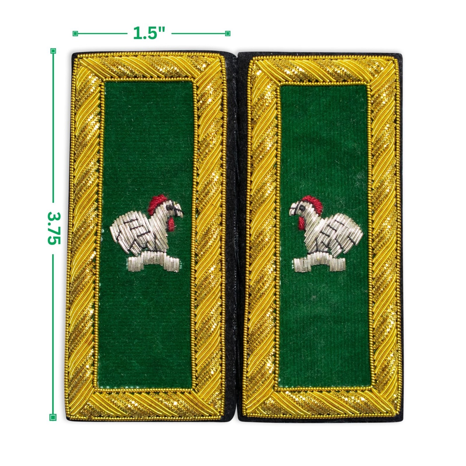 Masonic Knight Templar Captain General Shoulder Boards – Hand EMB Small