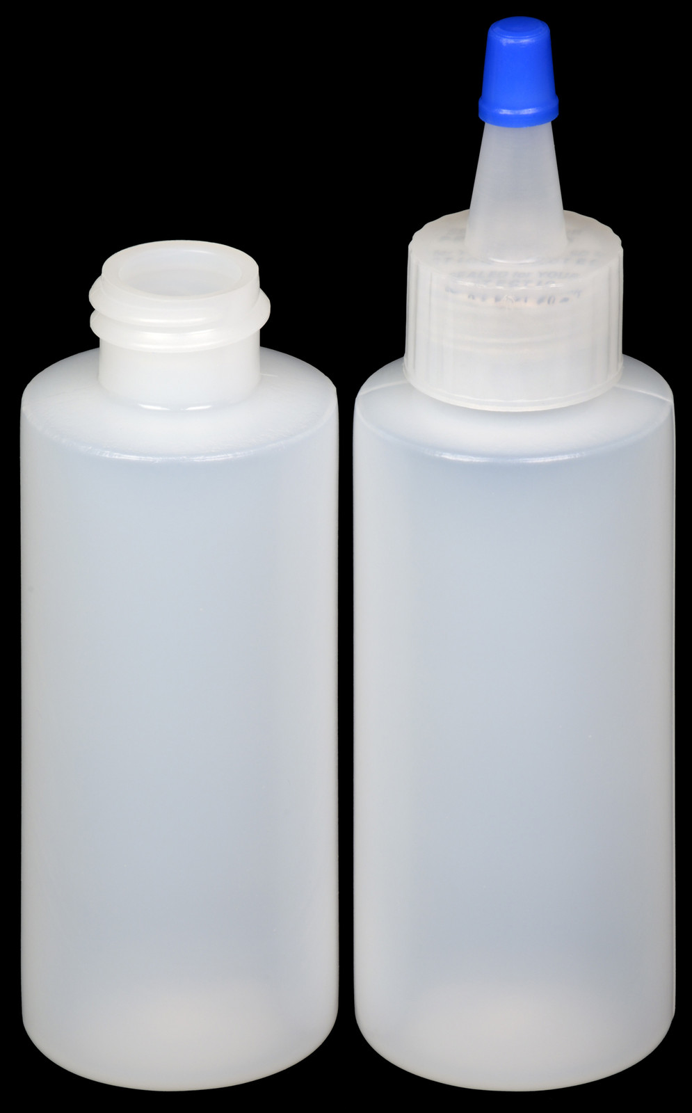 Plastic Spout Lid Dropper/Applicator Bottle w/Blue Overcap, 2-oz., 6-Pack, New