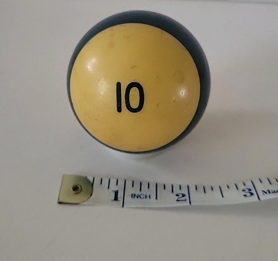 Vintage No. 10 Striped Blue White Pool Ball Billiard 2" Replacement (E)