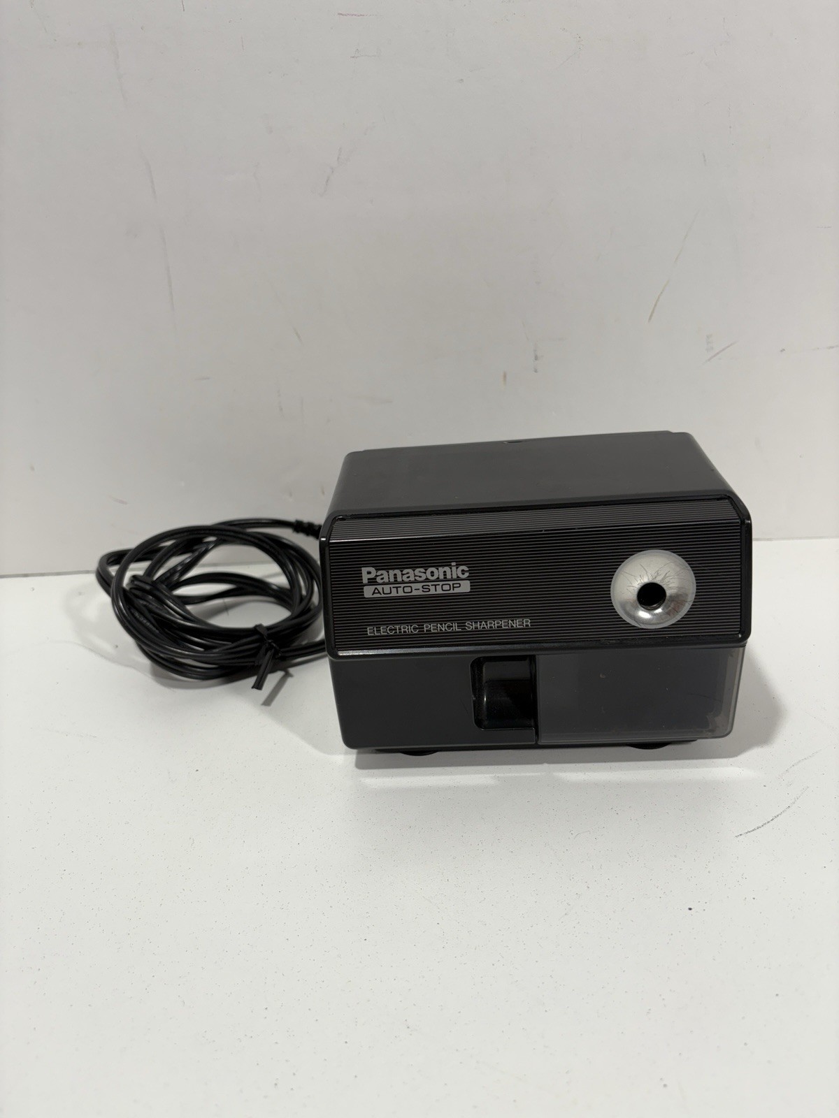 Vintage Black Panasonic Electric Pencil Sharpener W/ Auto-Stop Model KP-110