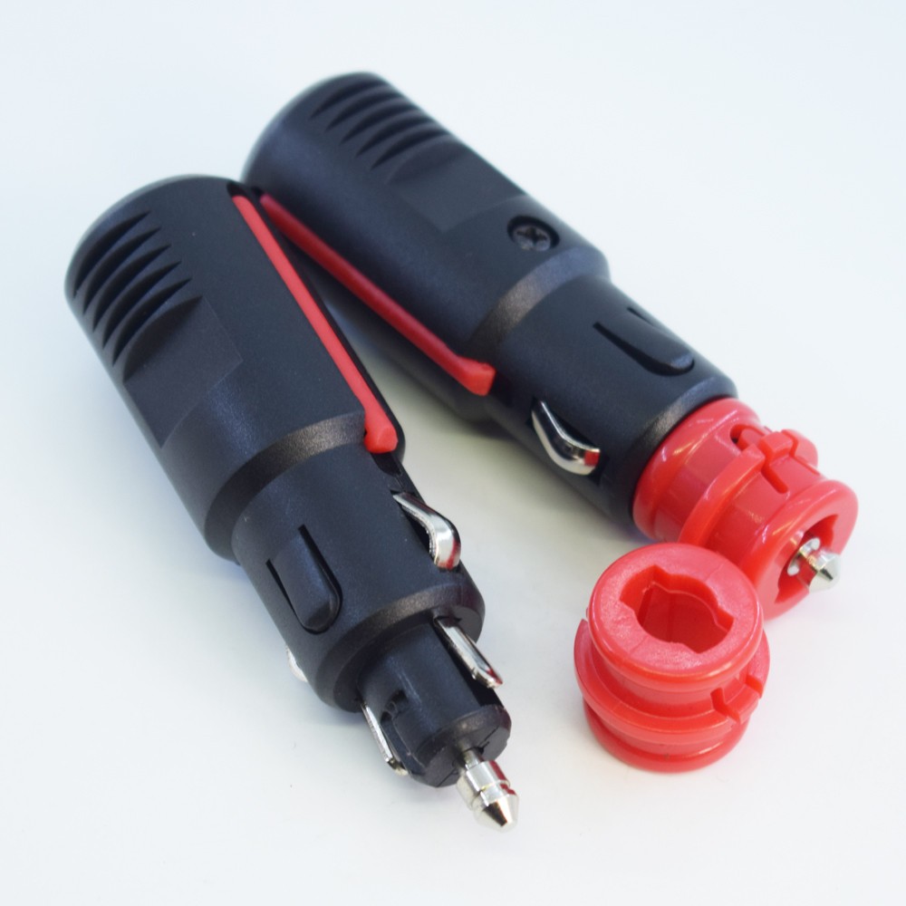 1pc Universal 12V 24V DC Car Hella Truck Cigarette Plug Solderless with Red Line