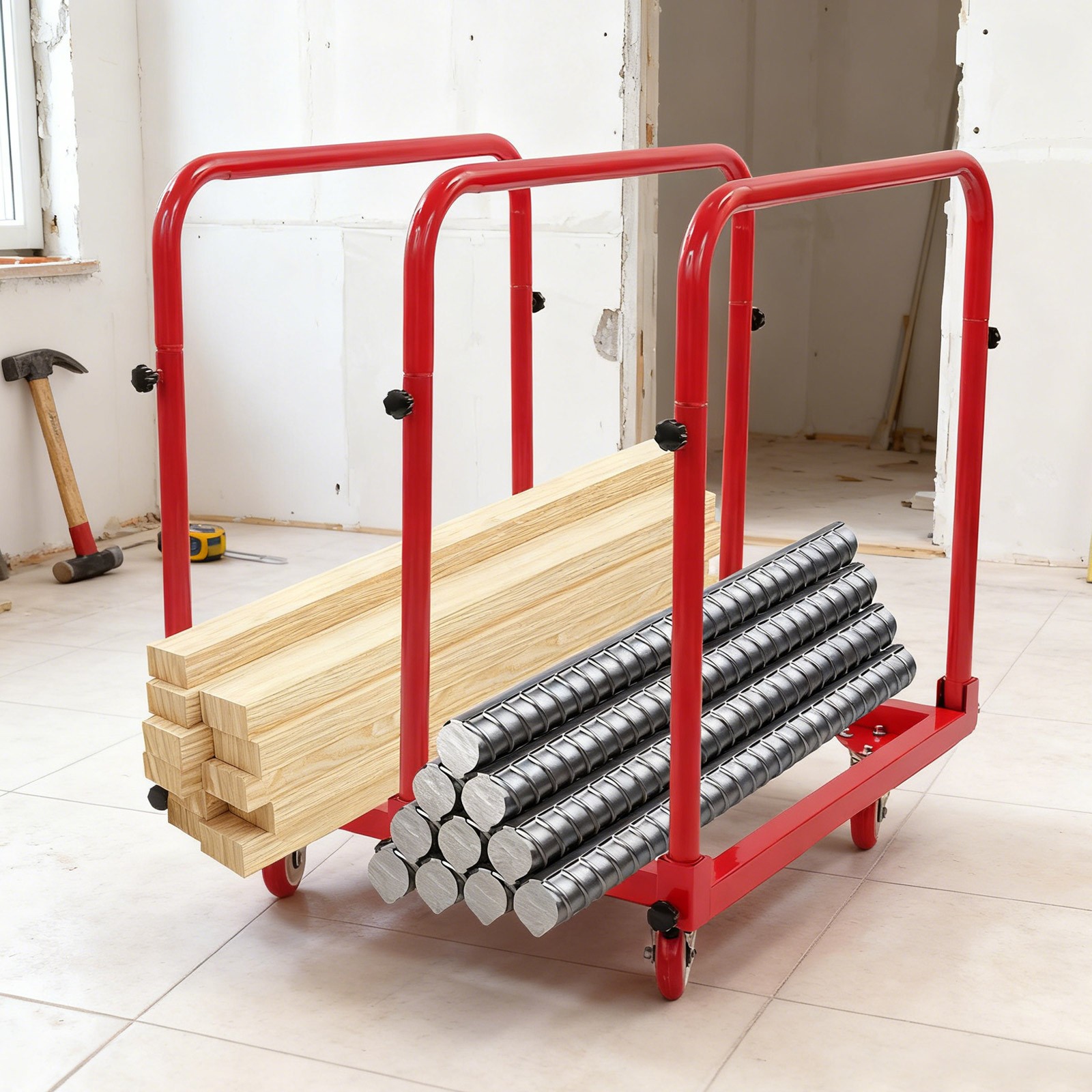 635kg/1400lbs Heavy Duty Panel Cart Q235 Steel Panel Truck Panel Cart 31*28*35in