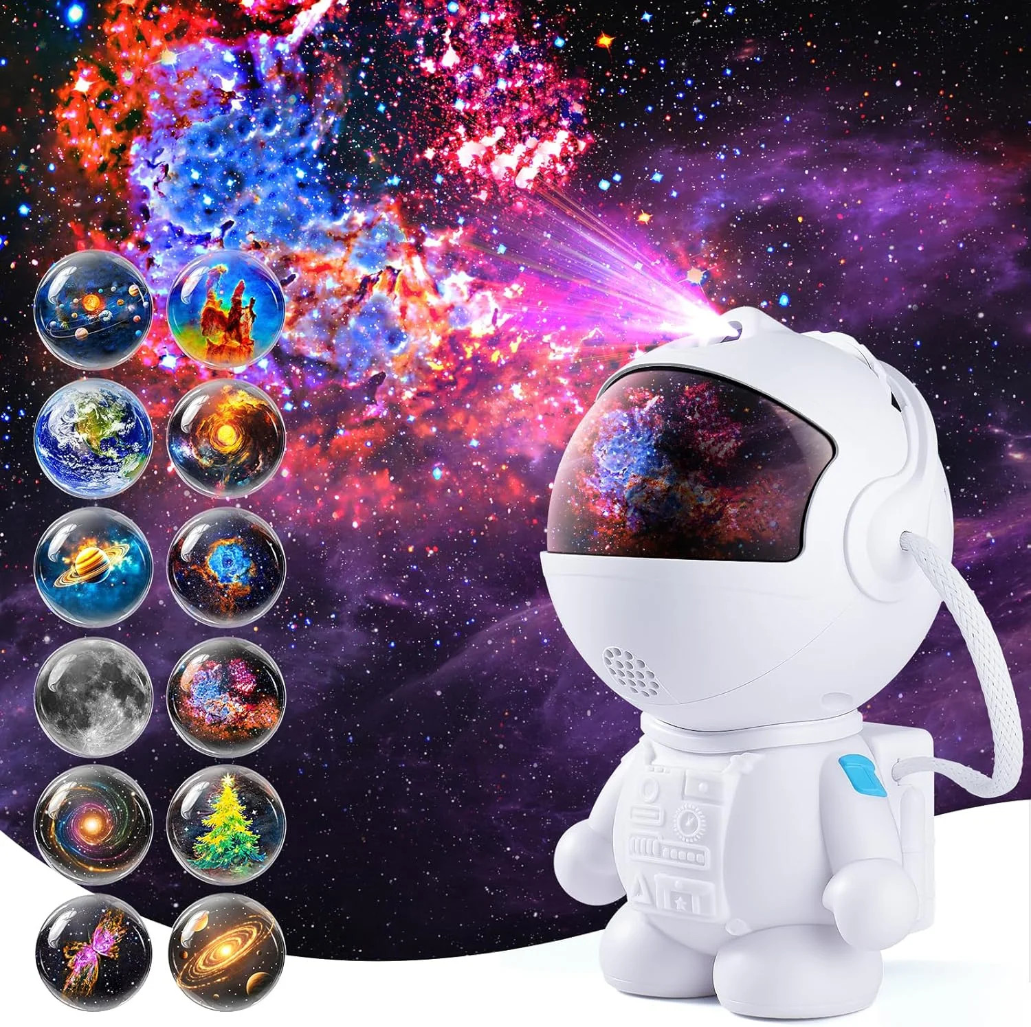 Astronaut Galaxy Projector,Star Projector with 12 Space Films,Galaxy Projector f