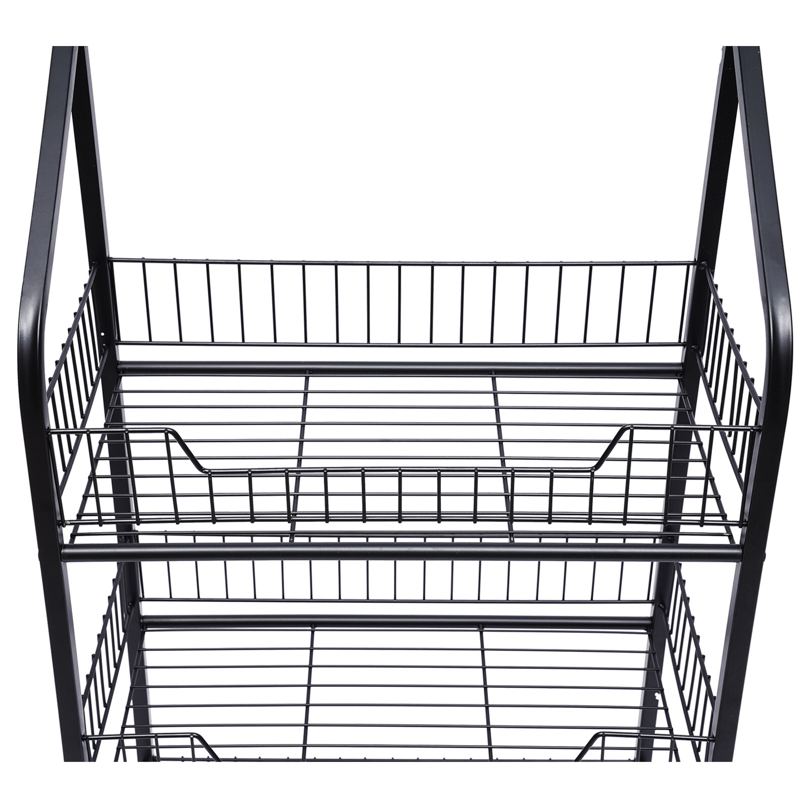 4-Tier Metal Baker's Rack With Locking Wheels, Wine Rack & 5 Hooks