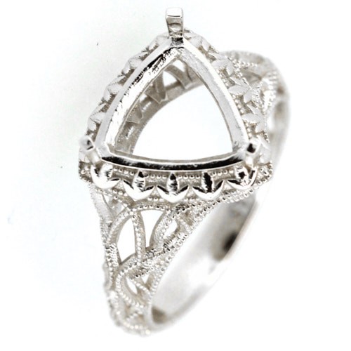 Solid Sterling Silver Semi Mount Ring Setting Oval OV 7X5mm 3 Stones
