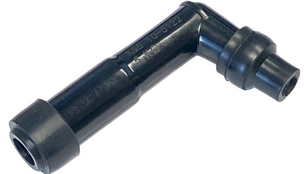 K&S Spark Plug Type Resistor Cover XB05F 102 Degree Bend Black