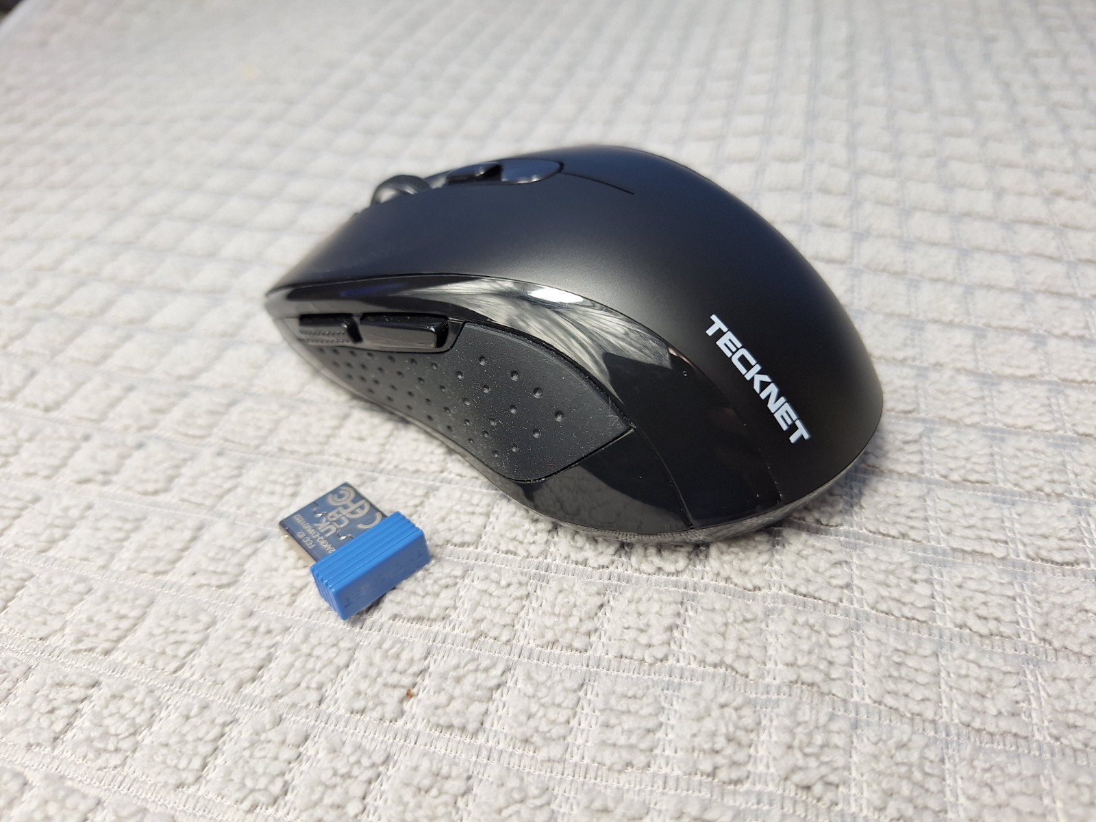 Portable Tecknet Bluetooth 2.4G Wireless Mouse 4800 DPI Black Computer Mouse