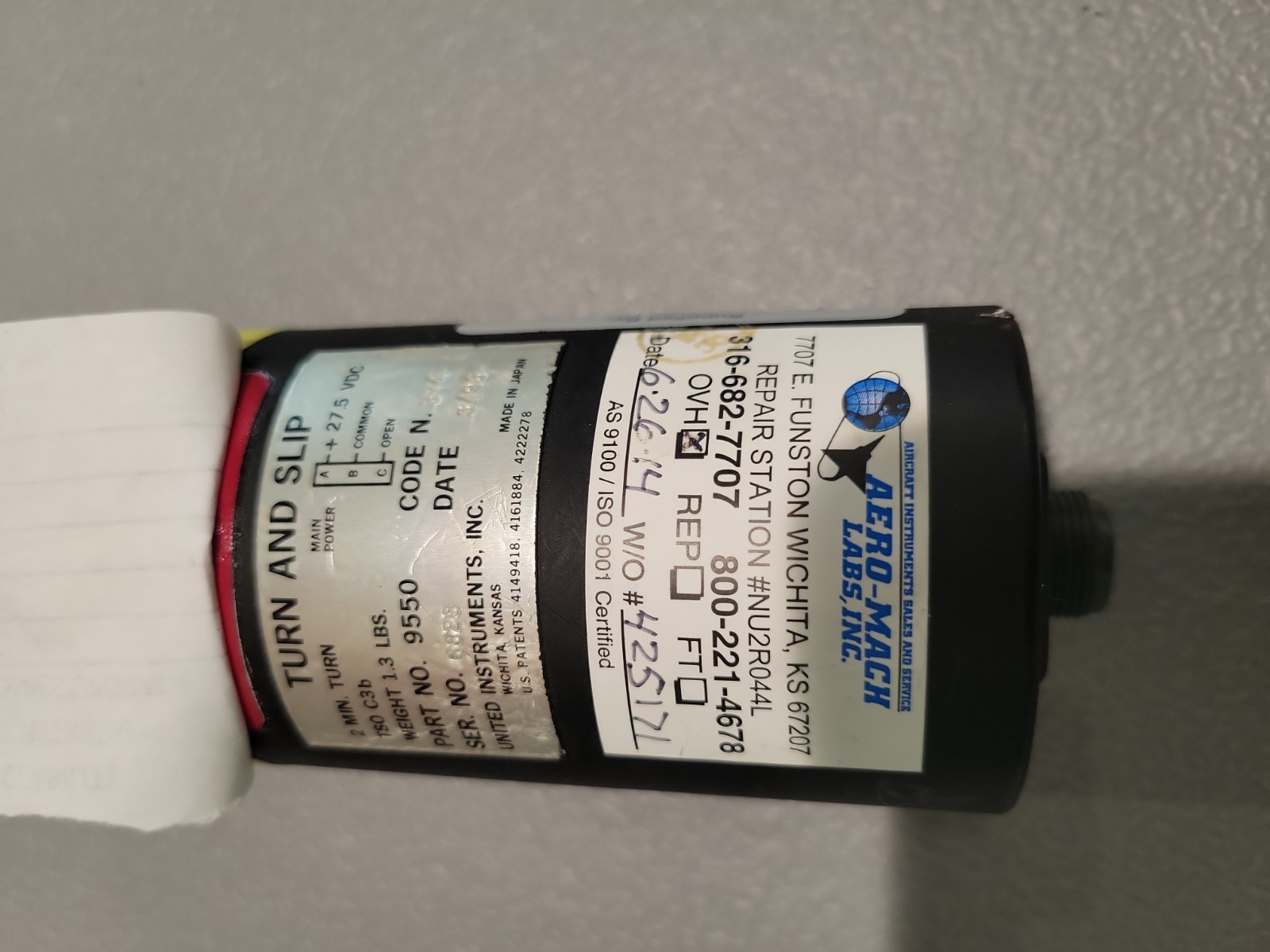 United Instruments Turn and Slip Indicator 9550