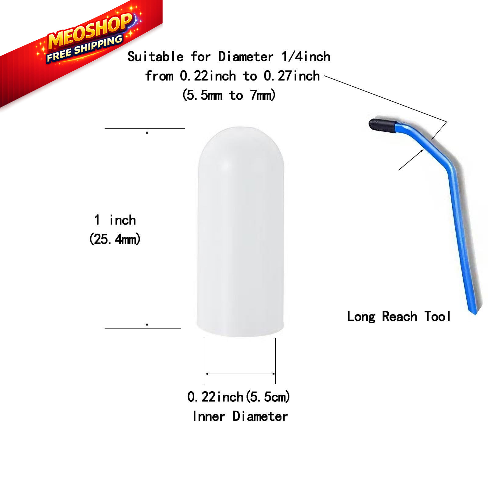 10-Pack Extra Tips Universal Long Reach Tool Car Lockout Kit White