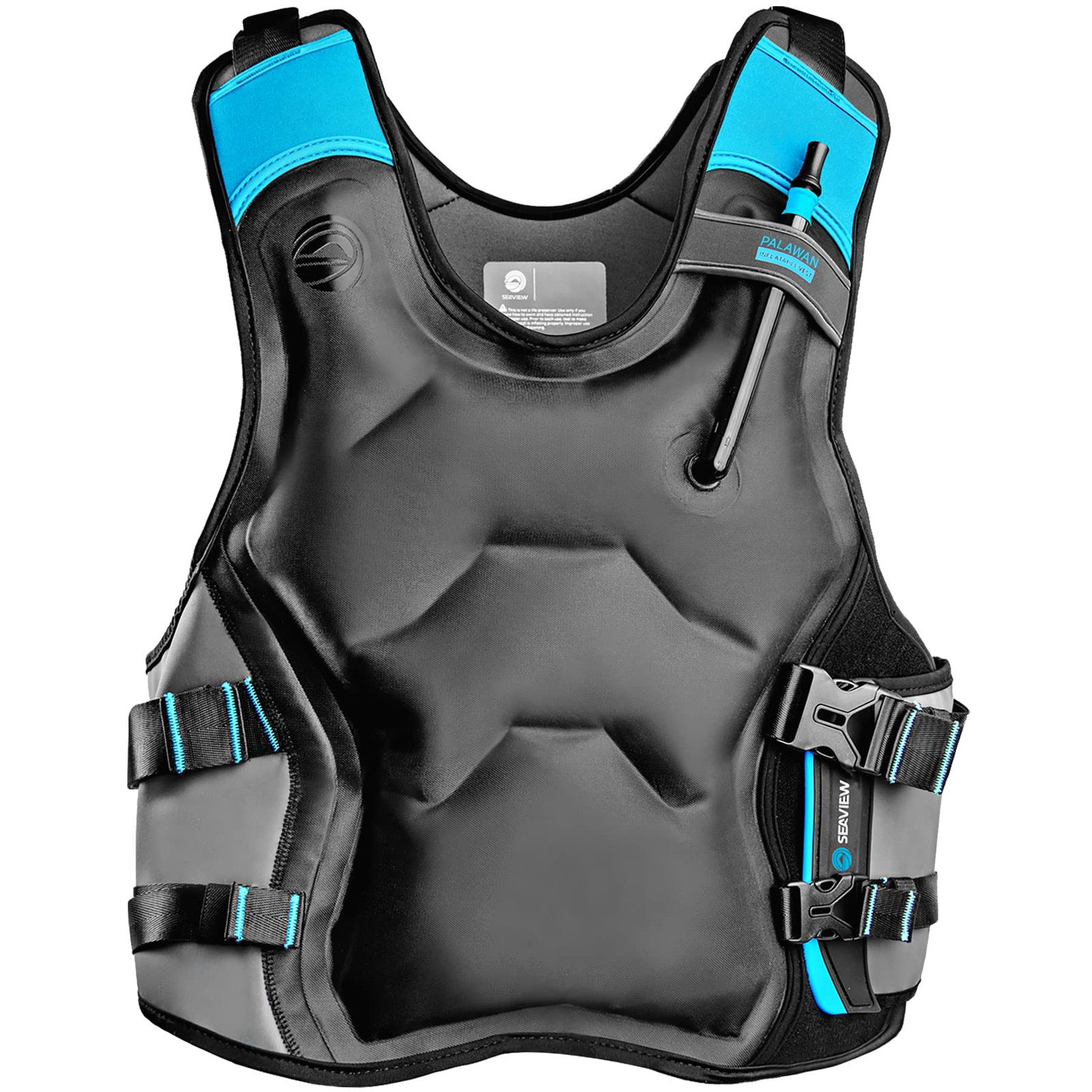 Seaview Palawan Inflatable Snorkel Vest - Premium Medium, Black