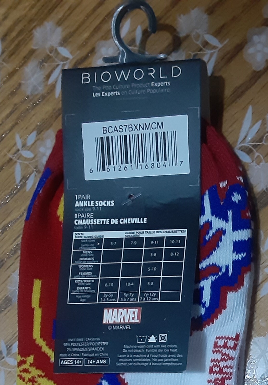 Marvel - Captain Marvel Novelty Ankle Socks - Size 9-11 - New