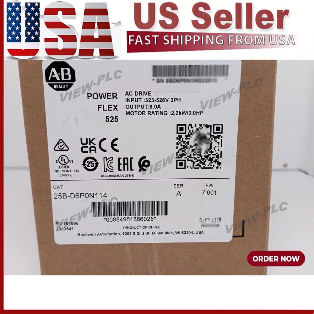 New Factory Sealed AB25B-D6P0N114 PowerFlex 525 AC Drive 25BD6P0N114 USA！
