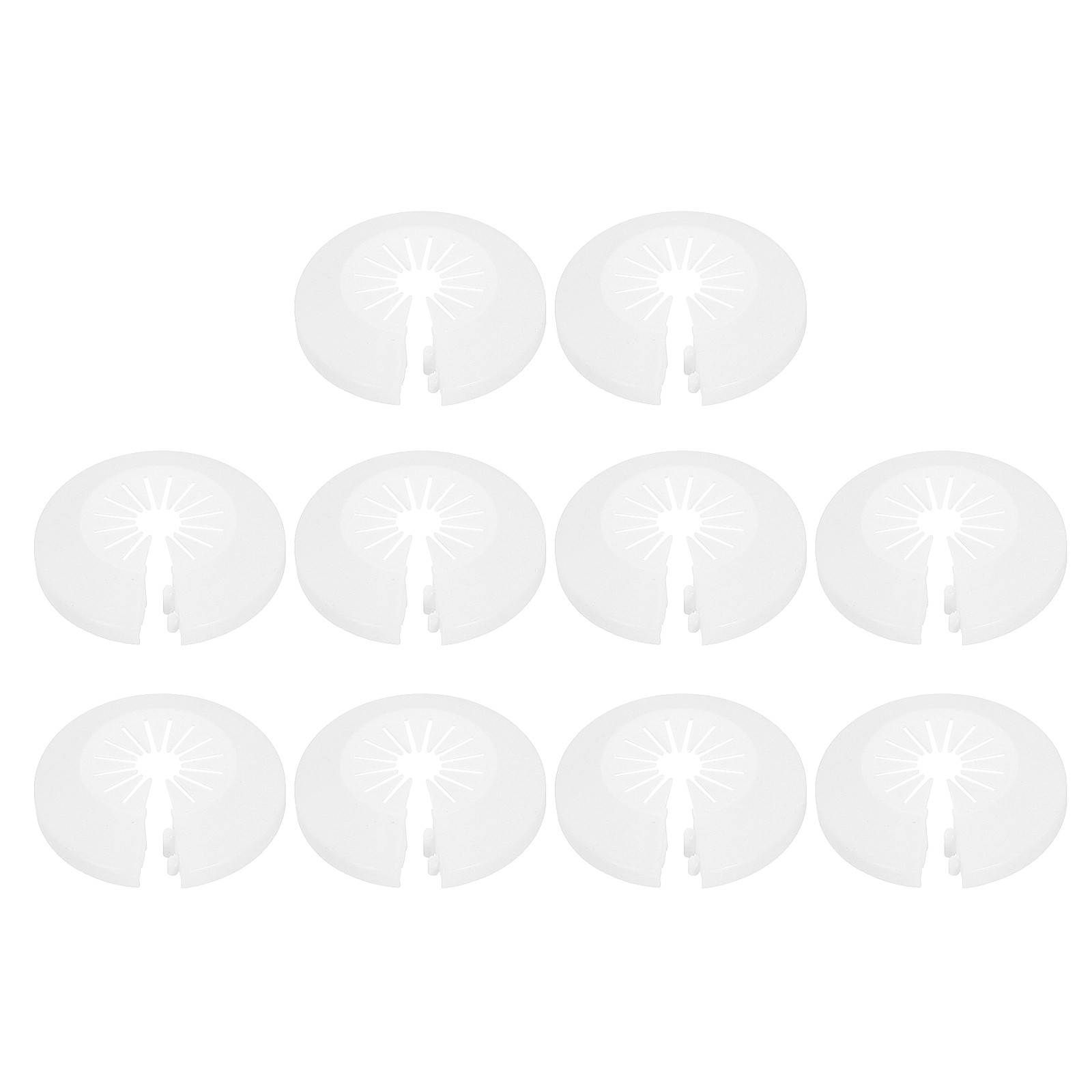 10pcs Flange Pipe Cover Decoration 0.39" to 0.98" Clip-on Wall Hole Cover, White