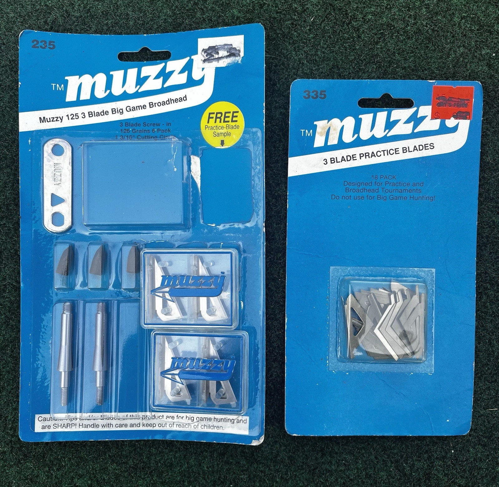 Muzzy 125 3 Blade 235 Broad Head & 335 Practice Blades PRE OWNED LOT Read See