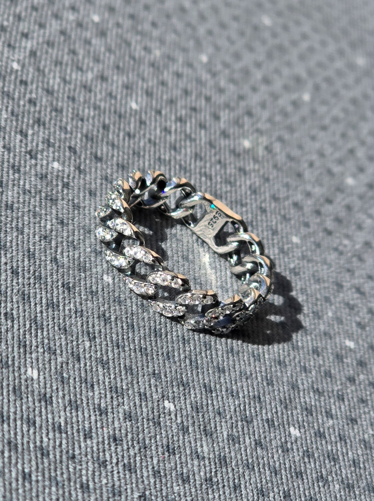 Sterling Silver Curb Ring - Size O
