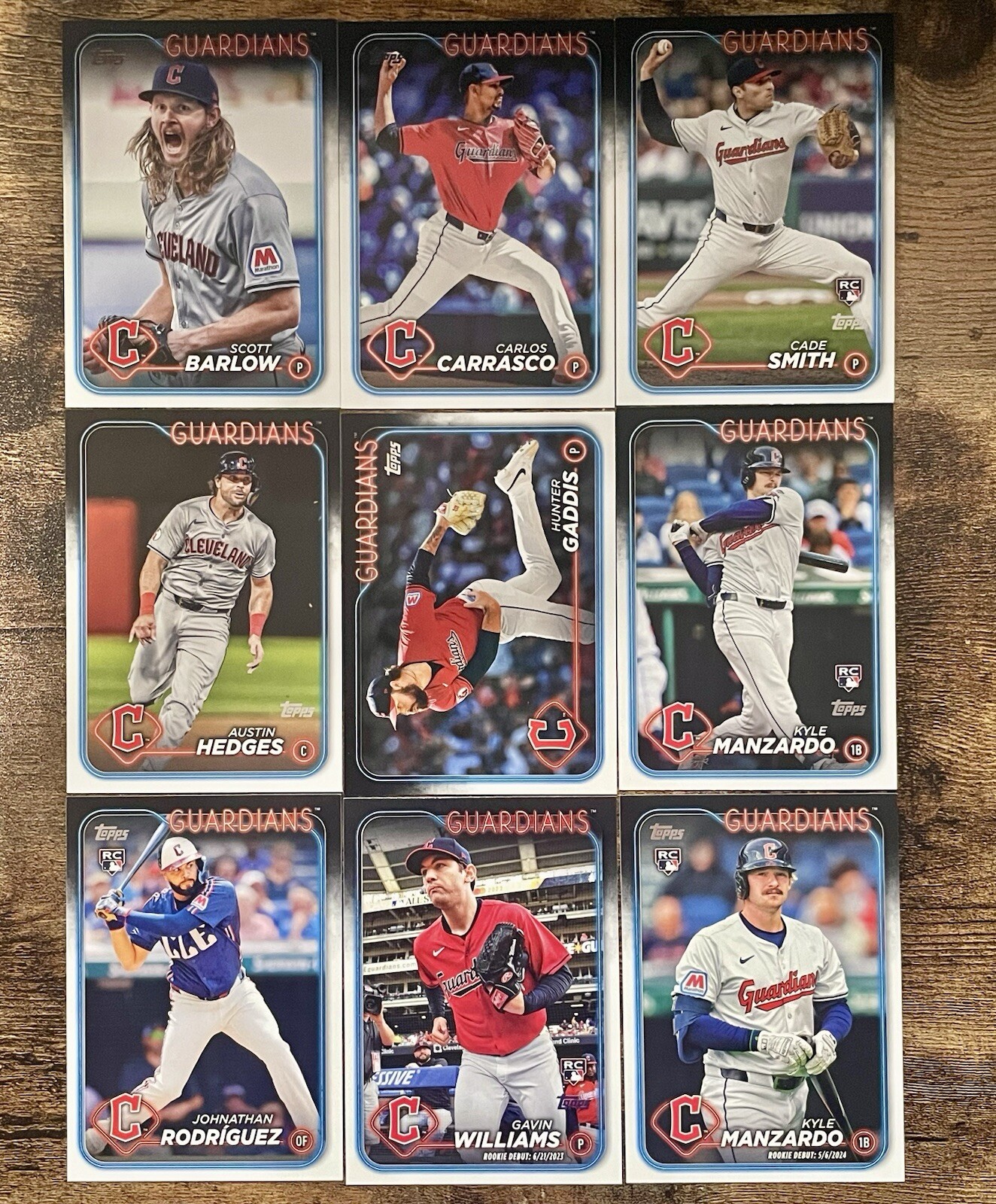 2024 Topps Update Cleveland Guardians Team Set (9 Card) Manzardo & Cade Smith RC