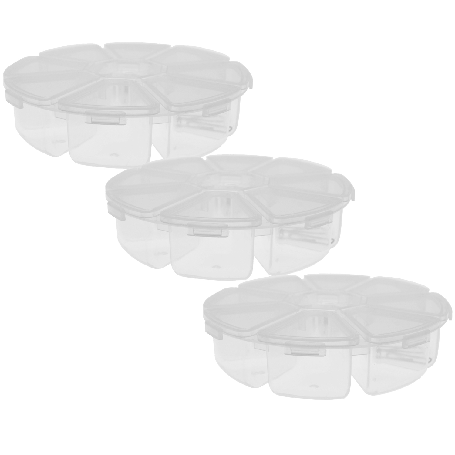 Bead Organizer Plastic Small Container Pills storage 8 partitions Set of 3