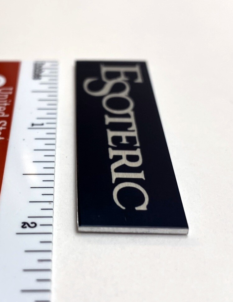Esoteric Badge Logo Custom Made Aluminum Self Stick