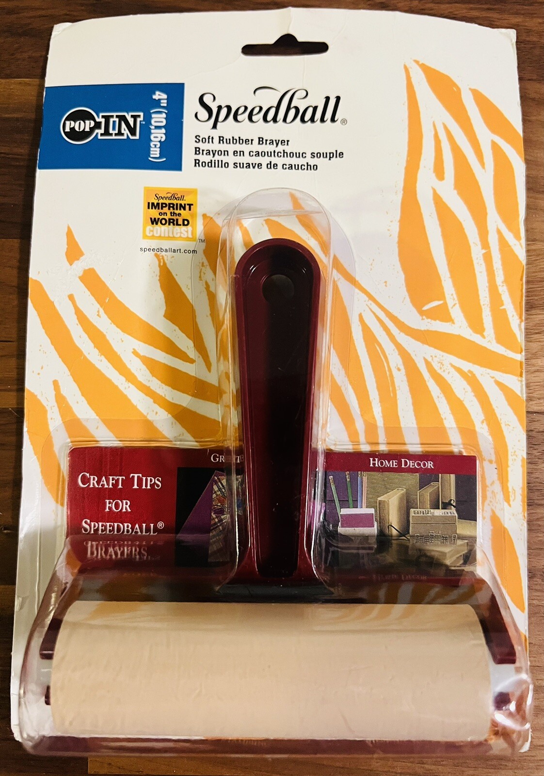 New Speedball Soft Rubber Roller Brayer 4" wide for stamping printing paint