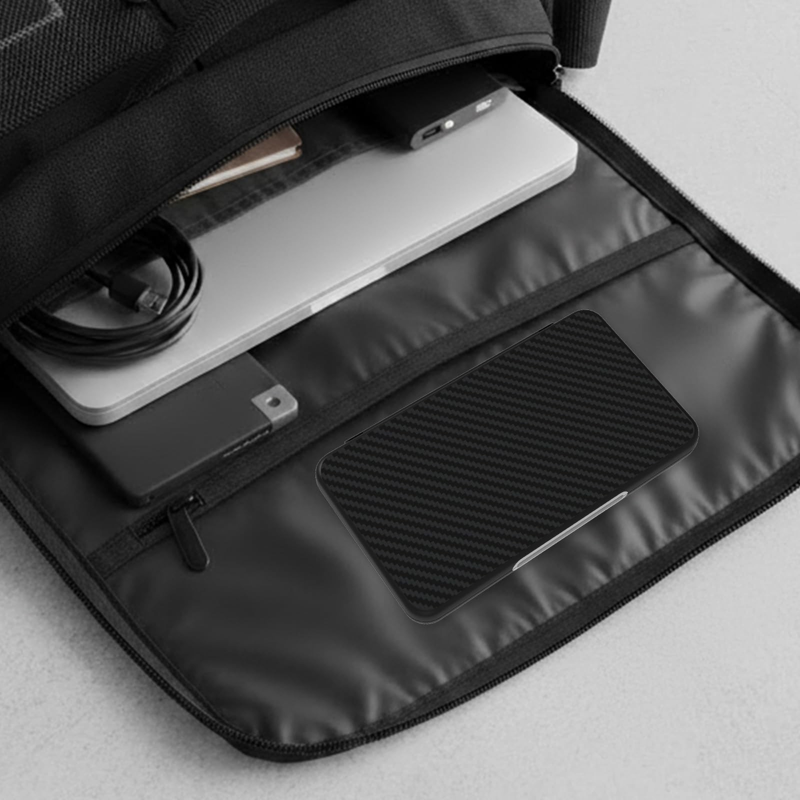 Memory Card Case with 40 Slots for 20 Micro SD SDXC SDHC Carbon Fibre Black