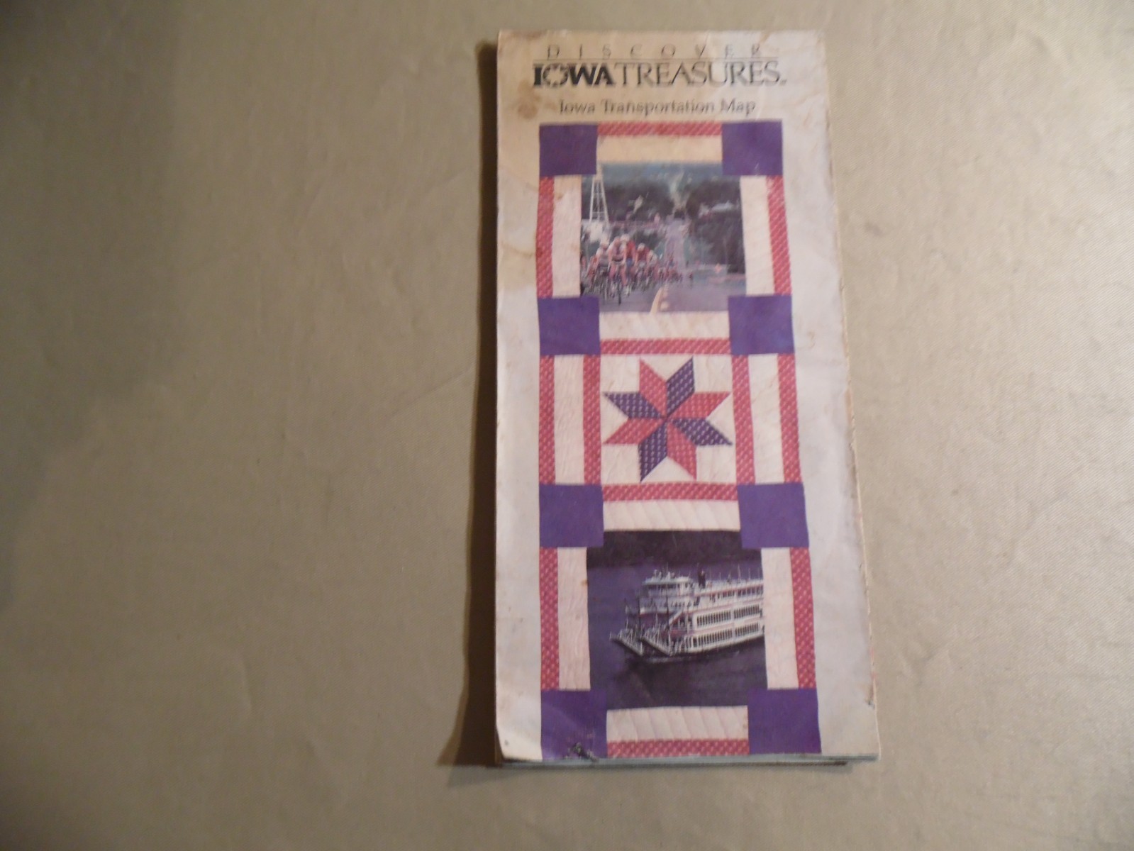 Iowa Transportation Map / Circa 1990 / Free Domestic Shipping