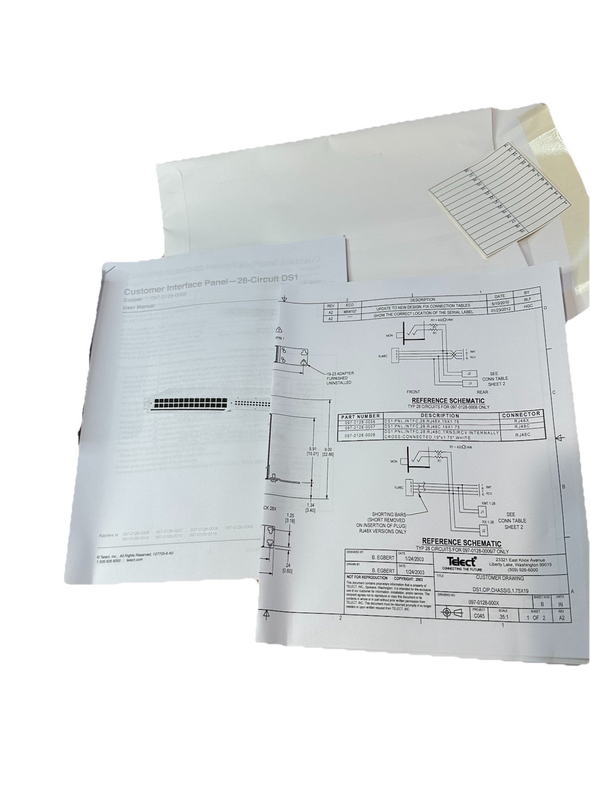 Telect 097-0128-0006 28 Circuit Customer Interface Panel DS1 Copper New CIP