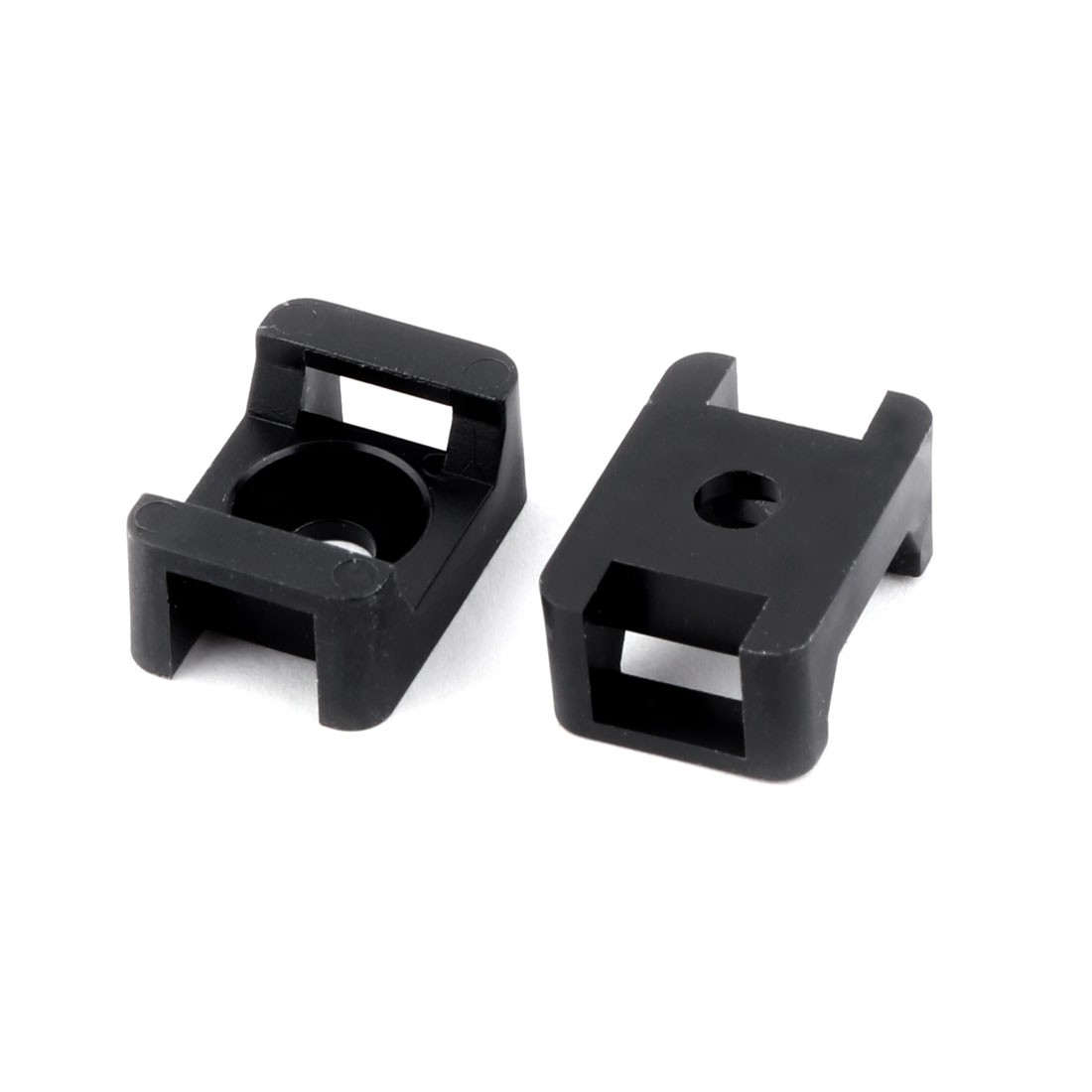 Plastic Saddle Type Cable Tie Base Mount Wire Holder Black 23x16x10mm 100Pcs