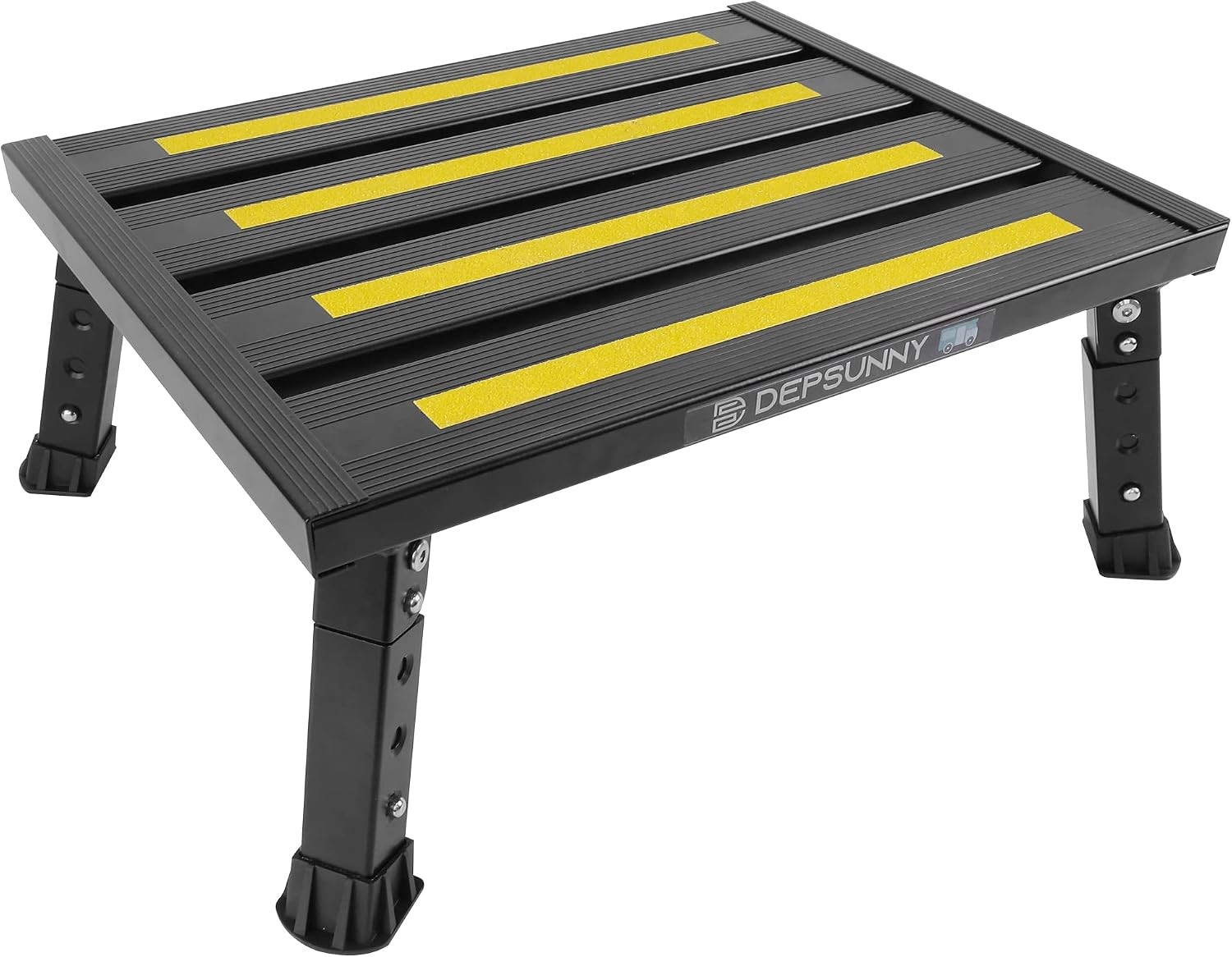 Adjustable Height Aluminum RV Step Stable Foldable Platform Step Stool Supports