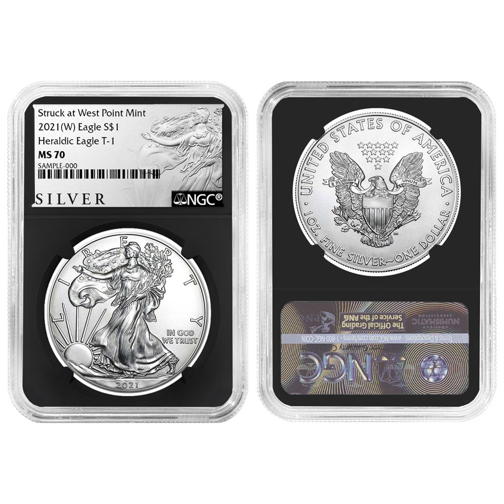 2021 (W) $1 Type 1 American Silver Eagle NGC MS70 ALS Label Retro Core