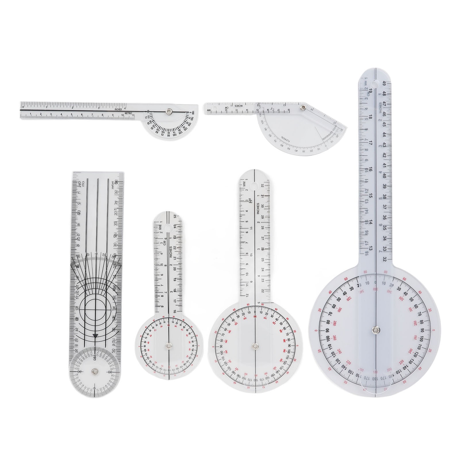 6Pcs Spinal Goniometer Joint Angle Protractor Ruler For Joint Recovery