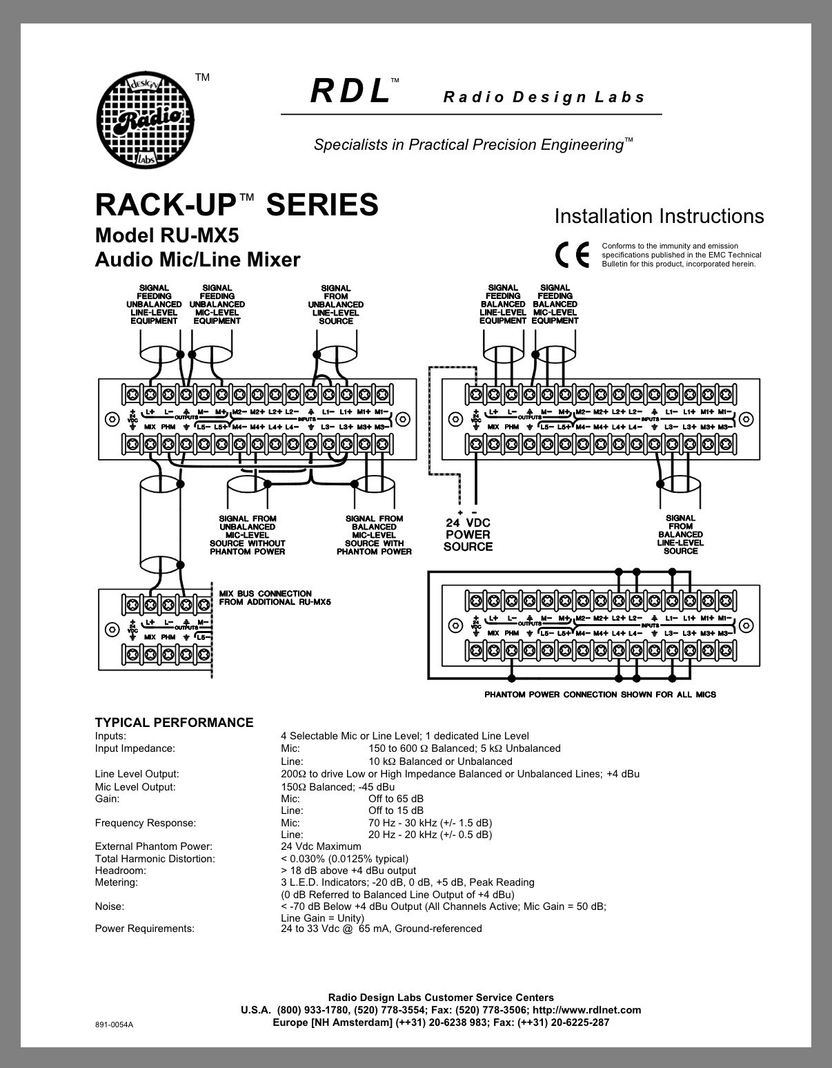 Rack-up RU-MX5 Audio Mic/Line Mixer