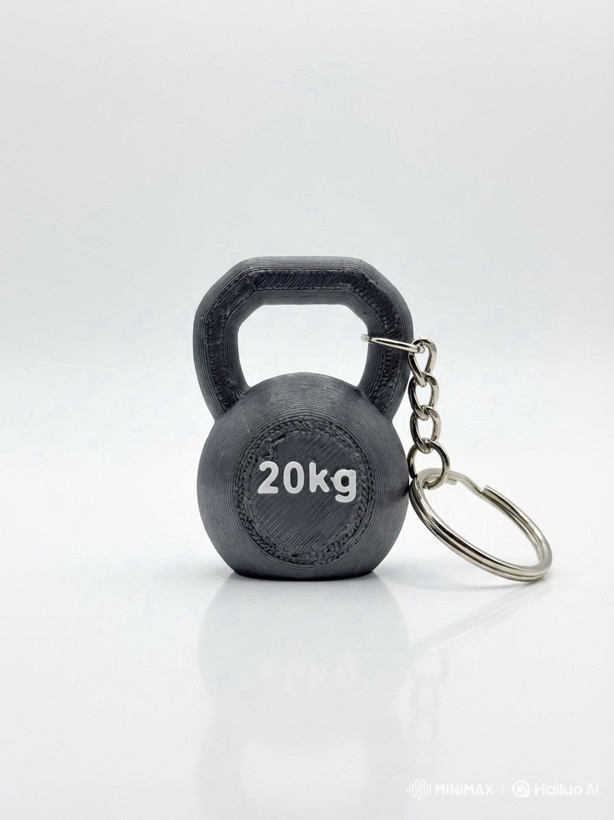 20kg Kettlebell Keychain Black Miniature Unisex Adults