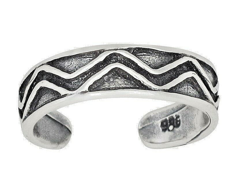 Sterling Silver .925 Waves Toe Ring Adjustable Size | Made In USA
