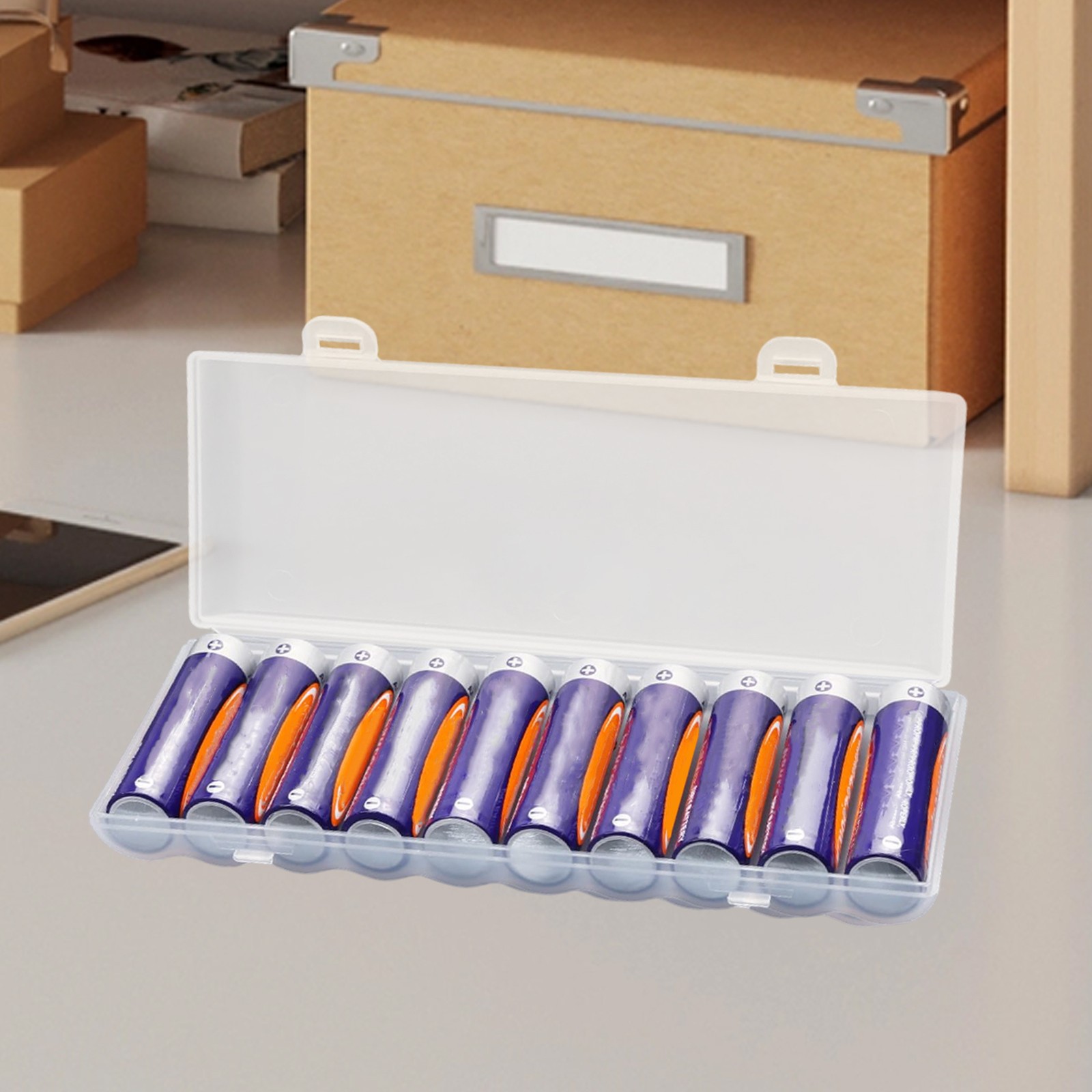 10-position Storage Box AA Battery Case Space-saving Battery Case Holder