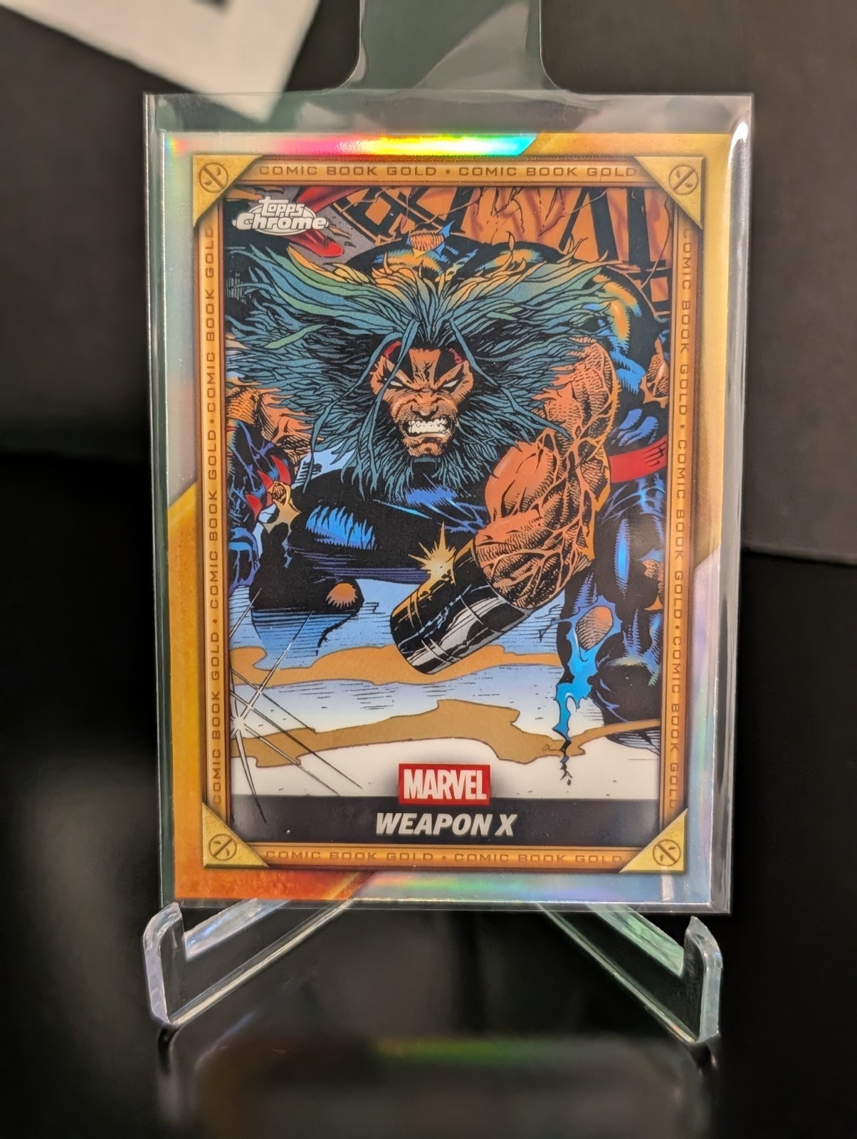 2025 Topps Chrome Deadpool Comic Book Gold CB-10 Weapon X Refractor